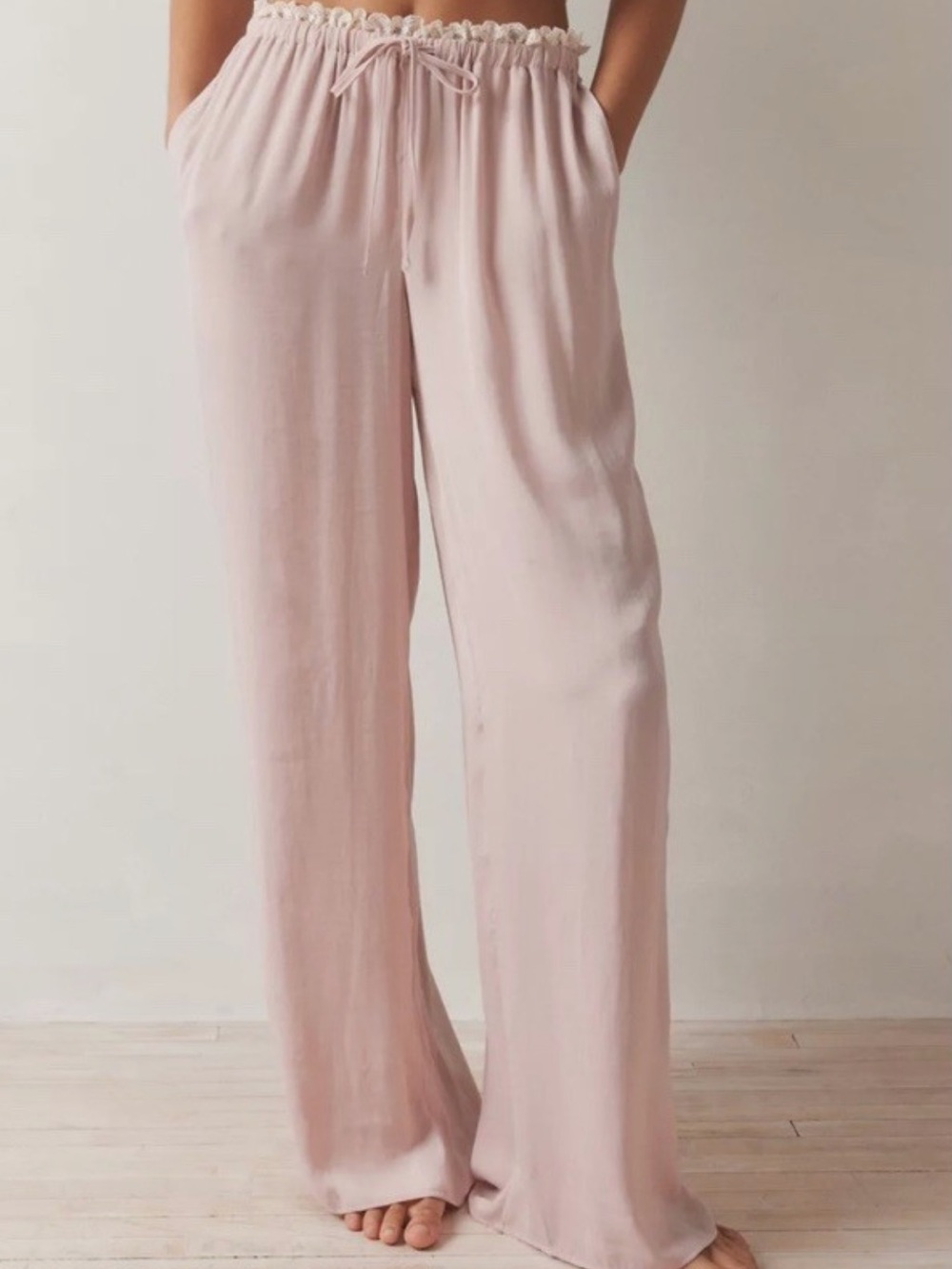 Urban Outfitters Out From Under Pink Lacy Satin Lounge Pant XL Fairy Boho
